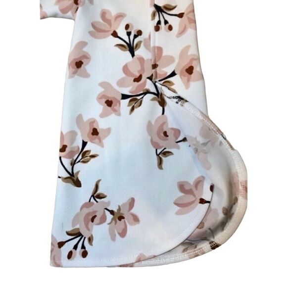 Ann Taylor Floral Top with 3/4 Length Tulip Sleeves in Cream/Brown Women’s PS - Picture 4 of 7